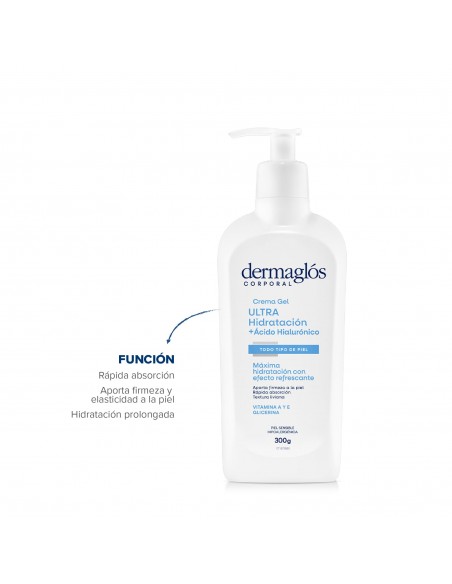 CREMA PARA CUERPO DERMAGLOS ULTRA HIDRATANTE GEL HIALURONICO 300 gr