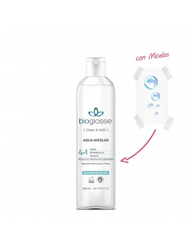 DESMAQUILLANTE BIOGLOSSE AGUA MICELAR 4 EN 1  