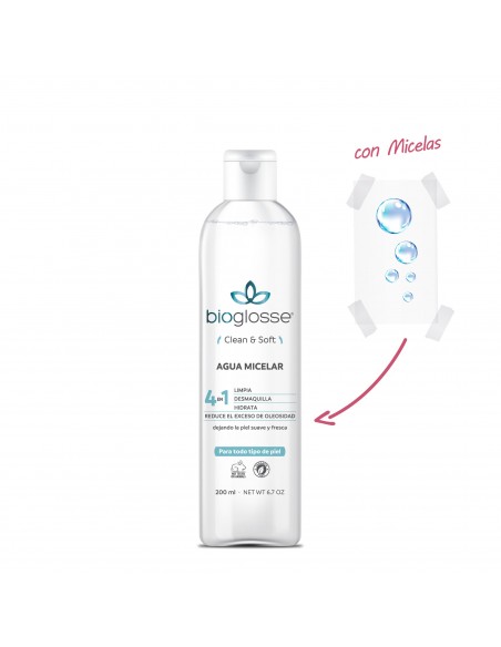 DESMAQUILLANTE BIOGLOSSE AGUA MICELAR 4 EN 1  